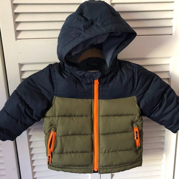 Old Navy Other - Old Navy Boys Winter Coat, Excellent Condition, Blue and Green, Hoodie, 12-18M